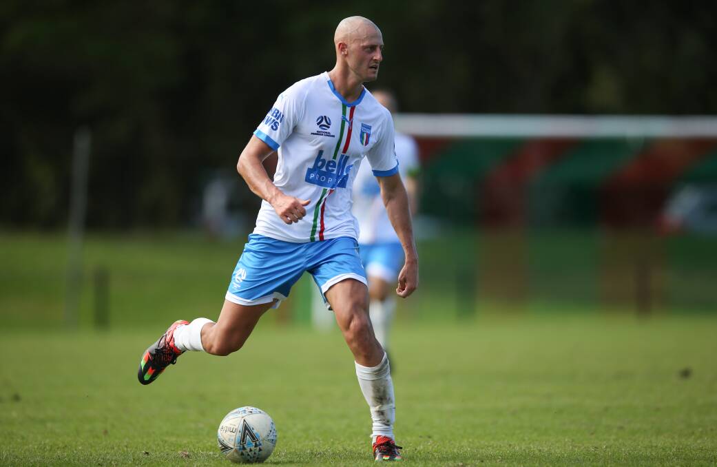 RETURN: Last weekend marked Aaron Oppedisano's first game back since the 2019 grand final. He has switched NNSW National Premier League clubs from Edgeworth to Charlestown. Picture: Marina Neil