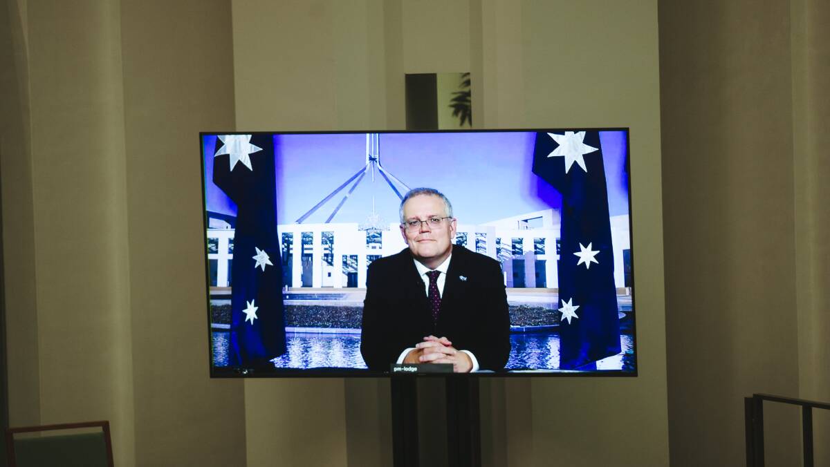 Prime Minister Scott Morrison remains in quarantine after returning from an overseas trip. Picture: Dion Georgopoulos