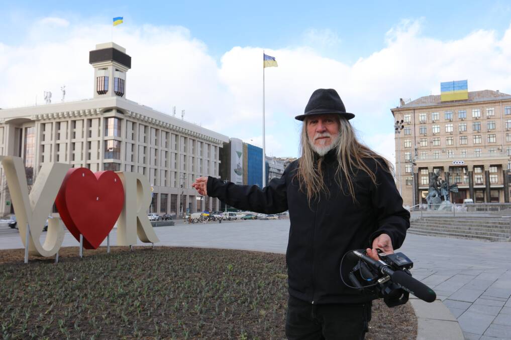 Gittoes after arriving in Kyiv, looking for love stories in a war.