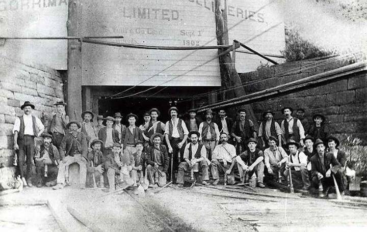 PRIDE: Miners outside the Corrimal Balgownie Colliery at Corrimal. It took that name in 1906. Picture courtesy illawarracoal.com