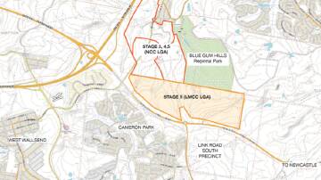 A concept plan for the proposed major housing estate across Newcastle and Lake Macquarie. 