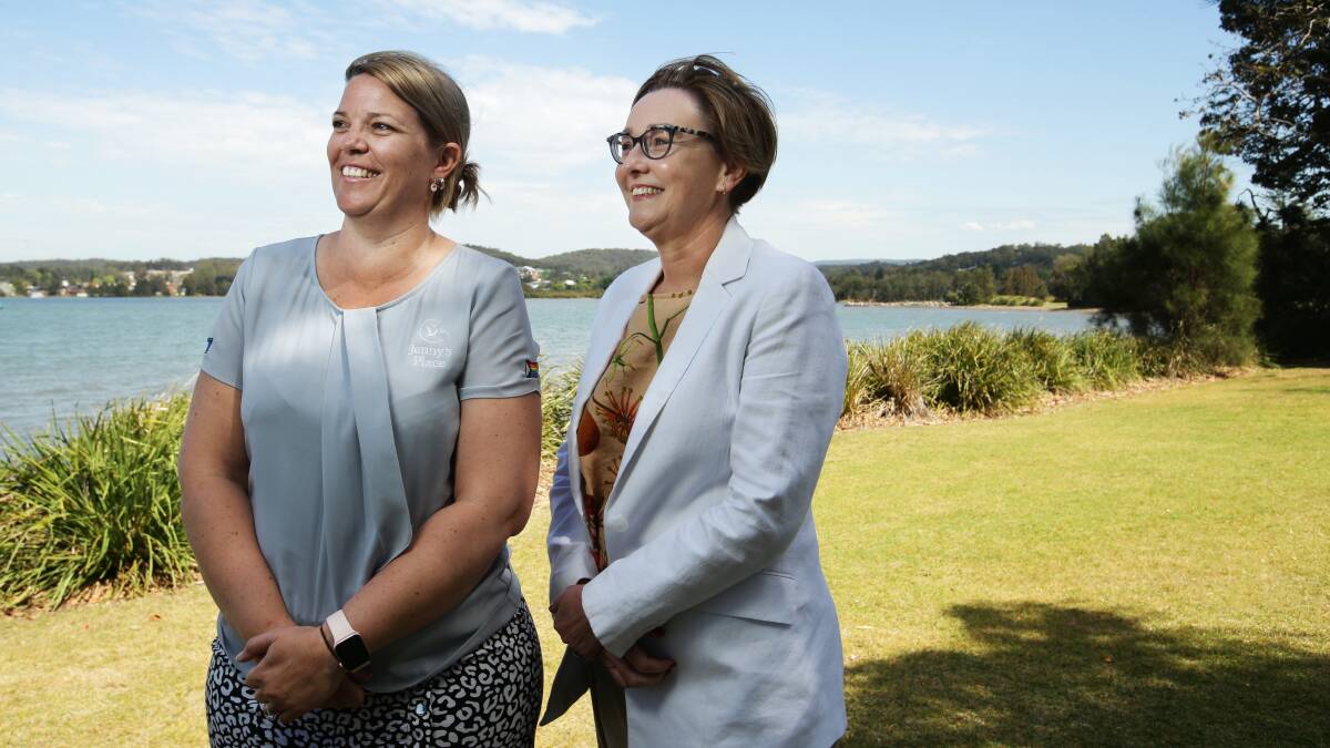 Jenny's Place operations manager Stacey Gately and Minister for Women and the Prevention of Domestic Violence and Sexual Assault Jodie Harrison. Picture by Simone De Peak