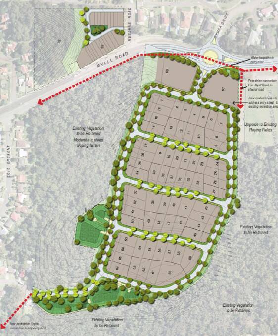 A site plan for the development at Garden Suburb. 