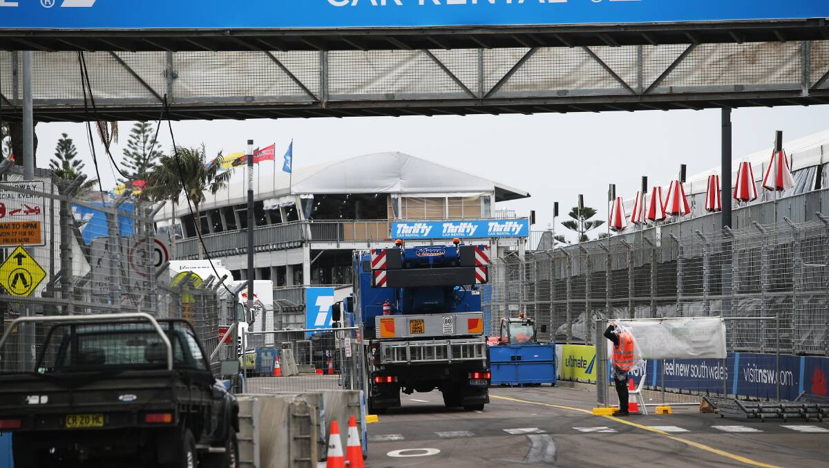 Crews cleaning up and bumping out after the 2023 Supercars event in Newcastle. Picture by Peter Lorimer 