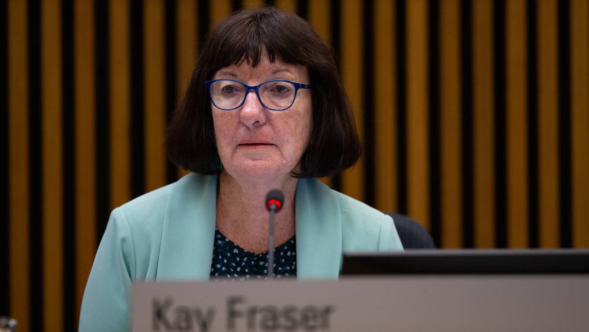 Lake Macquarie mayor Kay Fraser at a council meeting in 2022. Picture by Marina Neil 