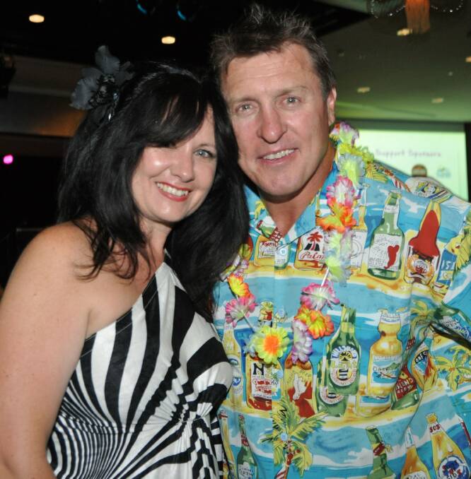 Kellie and David Furner at a Hawaiian ball for cancer in 2012. Picture by Lyn Mills