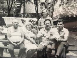 HEADED HOME: Boyko as a child (third from left) with family in Ukraine. Photo: Supplied