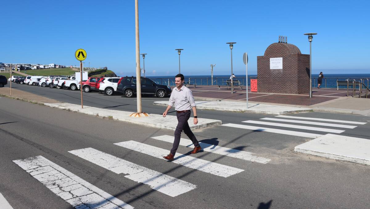 Newcastle deputy lord mayor Declan Clausen at the Memorial Drive crossing. Picture supplied 