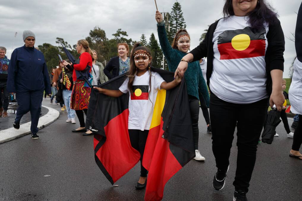 NAIDOC WEEK 2022: Large crowds turned out for a NAIDOC Week march, celebrating Indigenous culture in 2021, down Wharf Road. Picture: Max Mason-Hubers