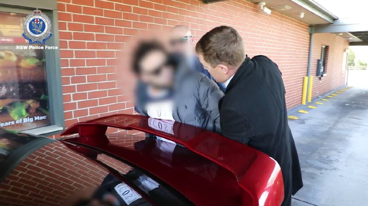 A 32-year-old man was arrested in a McDonald's drive thru at Macquarie Fields. Picture NSW Police 