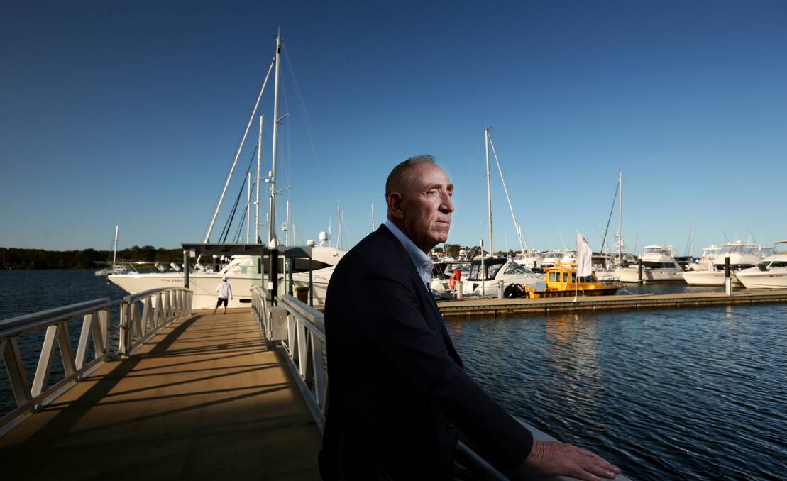 Johnson Property Group founder and managing director Keith Johnson in front of the marina that will be expanded to 188 berths. Picture by Simone De Peak.
