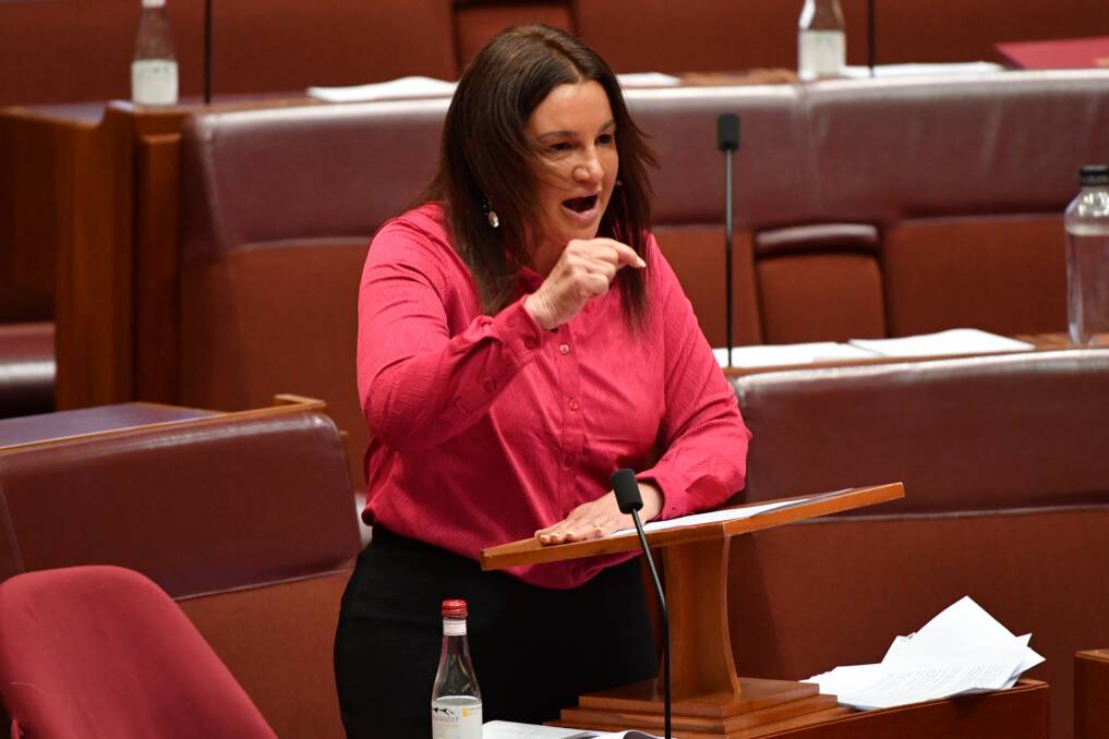'BE A GODDAMN BLOODY ADULT': Jacqui Lambie didn't hold back on One Nation's bill intended to end coronavirus vaccine mandates. Picture: AAP