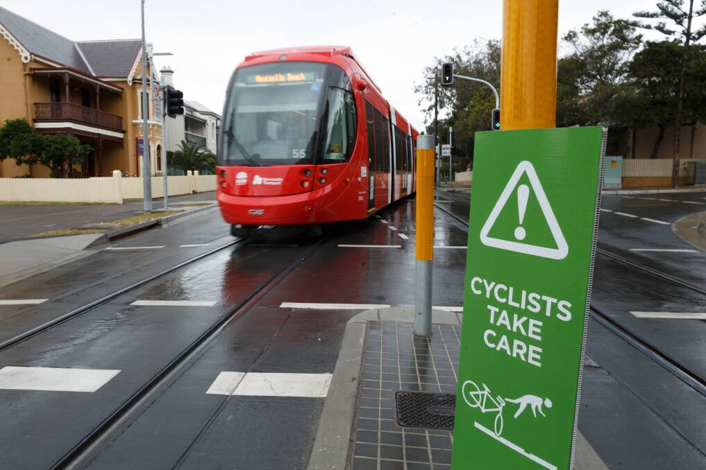 Cyclists barred from mixed-use section of Newcastle light rail line