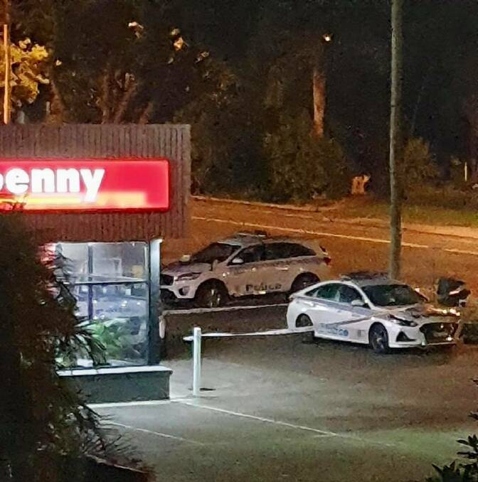 CRIME SCENE: The restaurant at Wallsend on Wednesday night. Picture: Sonia Hornery MP
