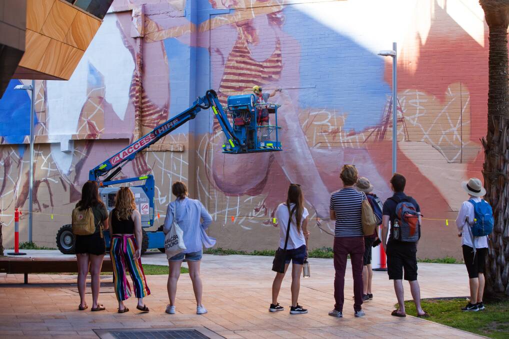 CANVAS: Bronte Naylor in action on Saturday as part of the festival. Picture: Marina Neil