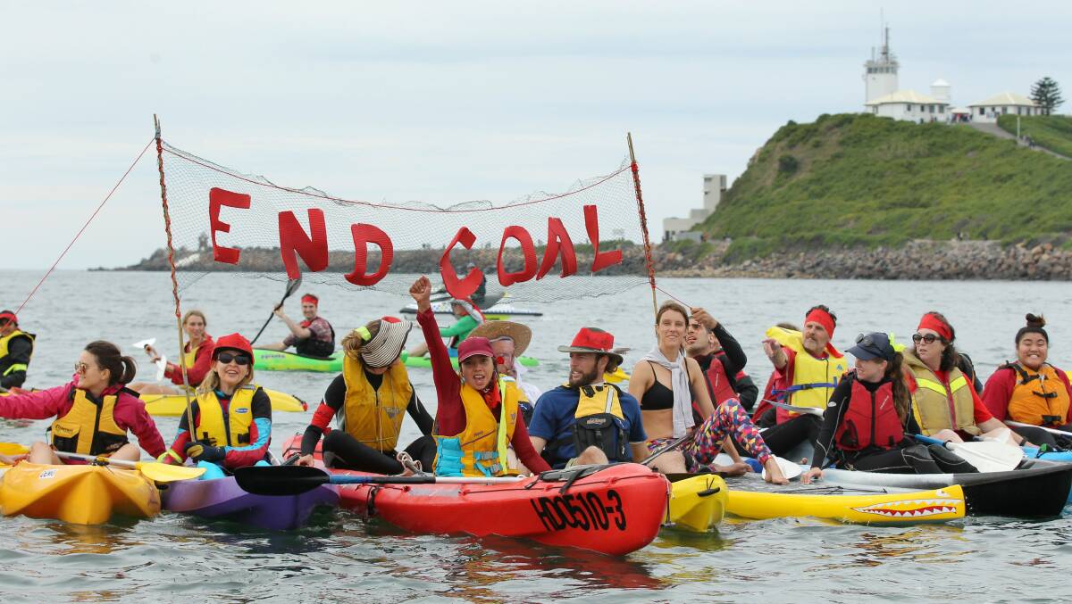 Protesters blocking Newcastle Harbour in 2016. Picture by Max Mason-Hubers