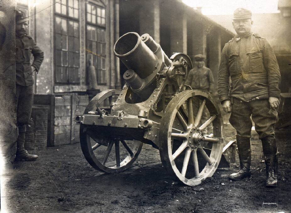 THEN: A Minenwerfer mortar circa 1915. The weapon was captured by Australian soldiers in France. 