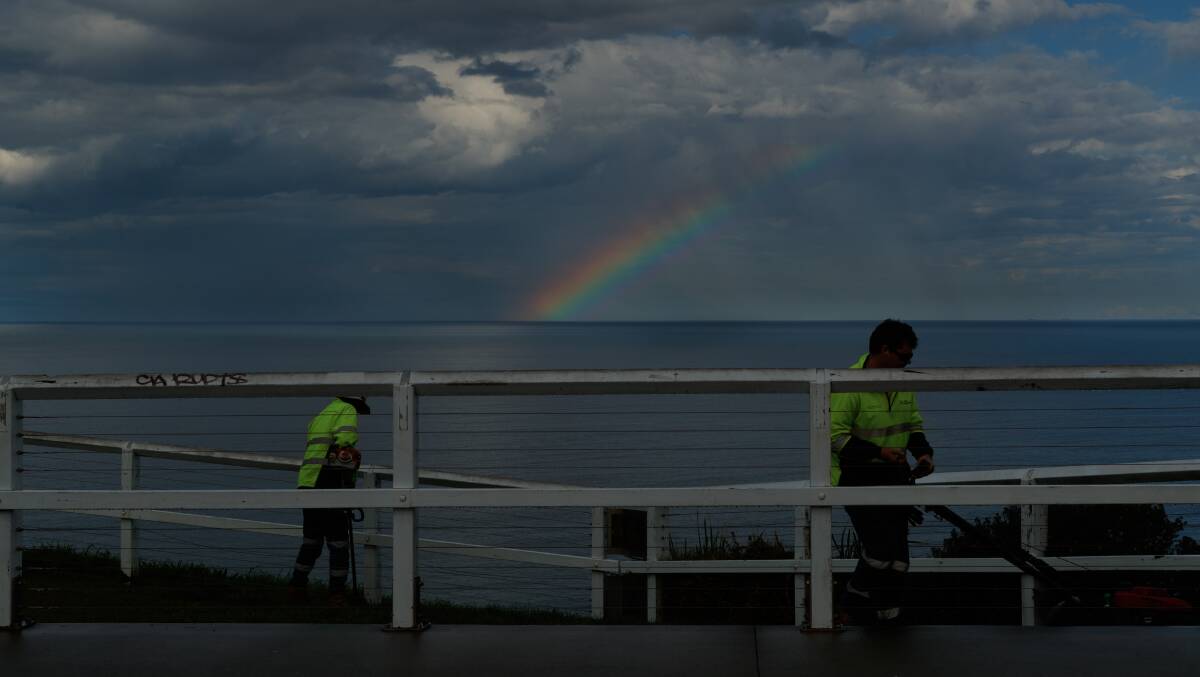 RAINBOW: Severe winds and storms could lash the Hunter until Sunday, the Bureau of Meteorology warns. Picture: Max Mason-Hubers