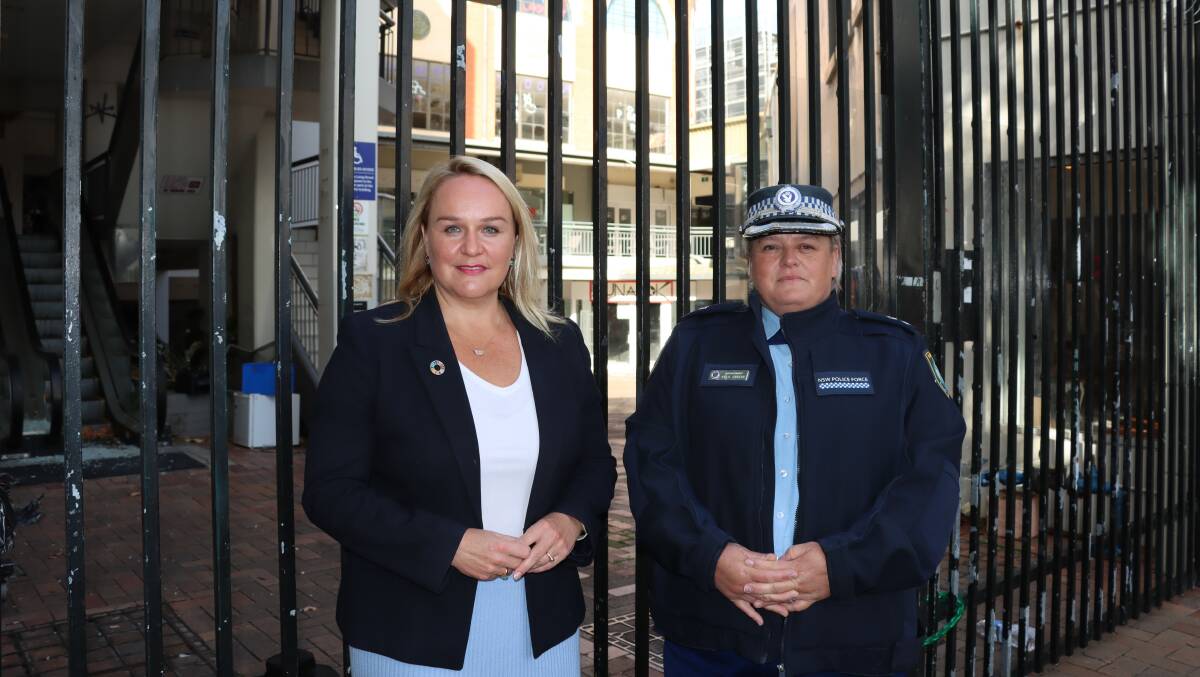 Newcastle lord mayor Nuatali Nelmes with police Superintendent Kylie Endemi. Picture supplied 