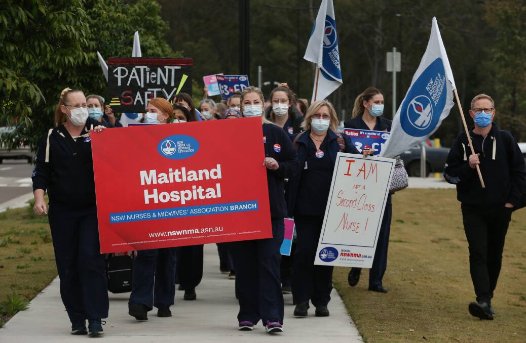 FED UP: Nurses walking out on Thursday. Picture: Simone De Peak