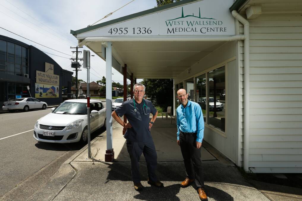 DOC SHOCK: West Wallsend Medical Centre's Dr Ken Lambert and co-owner Dr John McQualter. The clinic will close this month and merge with another entity in Wallsend.