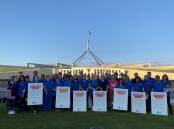 Nurses at the Canberra protest on Wednesday. Picture supplied