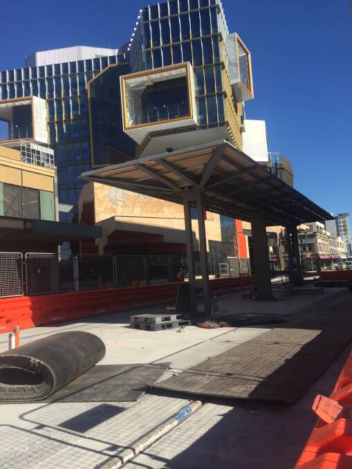 TAKING SHAPE: The light rail stop at Civic. Picture: Jessica Brown