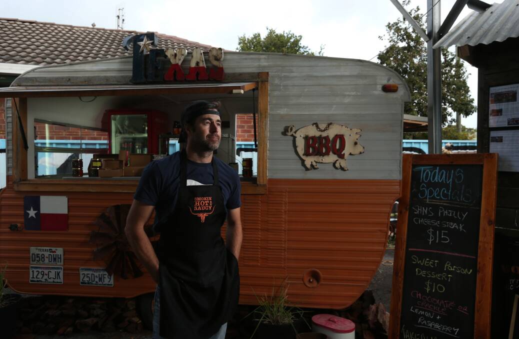 THAT'S THE RUB: Robert Thraves, owner of Islington's Texas-style barbecue restaurant Smokin Hot 'n Saucy. "We aren't breaking any records but we are paying our bills," he said. Picture: Simone De Peak