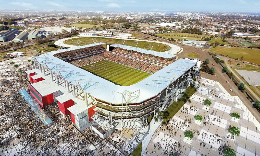 An early artist's rendering of what a redeveloped Hunter Stadium could look like.