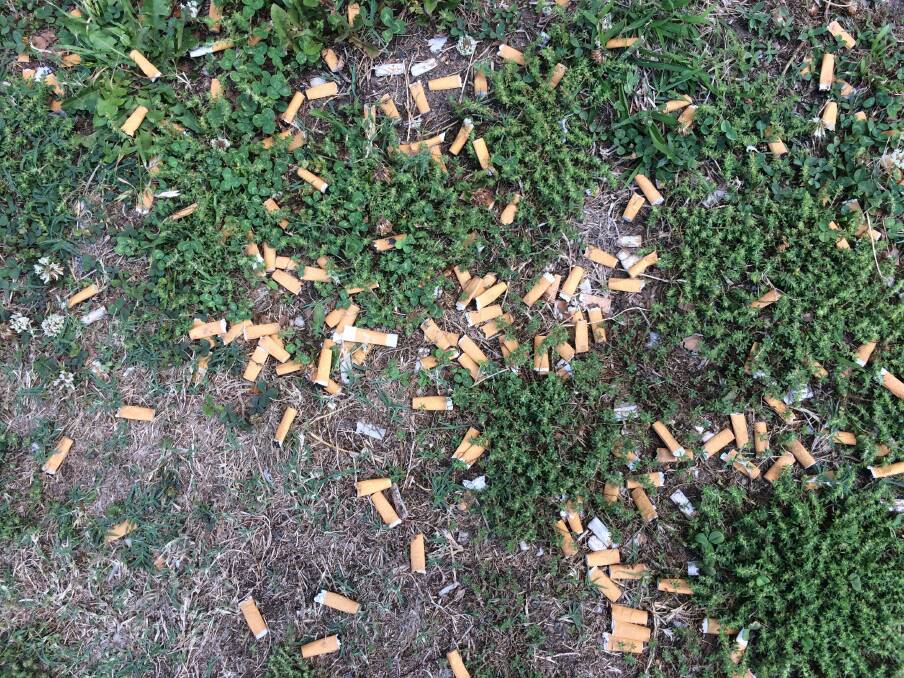 BUTT OUT: Andrew Higley is calling on Newcastle City Council to take steps to snuff out cigarette butts scattering in some of the city's most popular areas. Picture: Andrew Higley