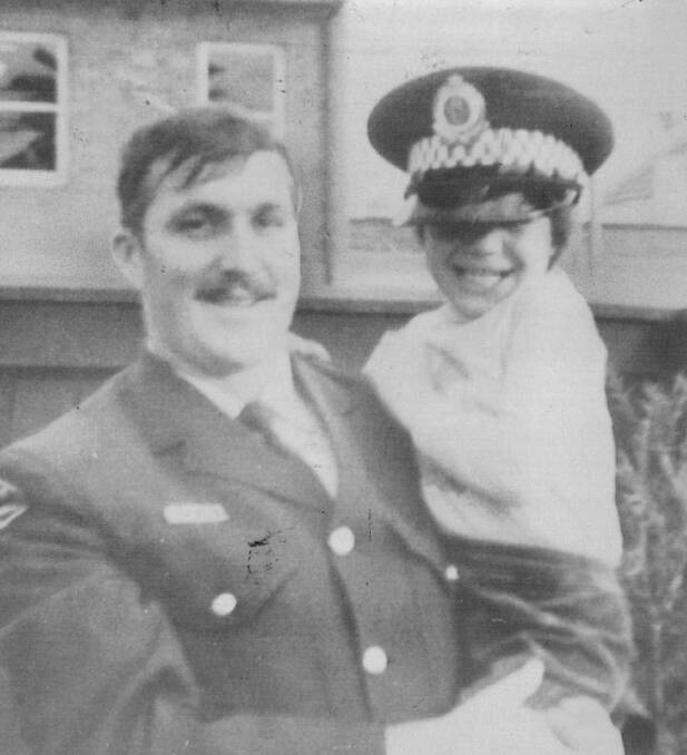 WOUNDED: Constable Alex Pietruszka and son Christopher. Berwyn Rees shot Constable Pietruszka during a traffic stop after killing Sergeant Haydon.