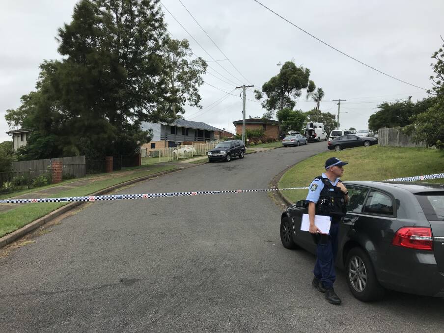 SHUT: Leumeah Drive at Bolton Point remained shut on Monday morning after a man died following an alleged stabbing late on Sunday night. Picture: Simone De Peak