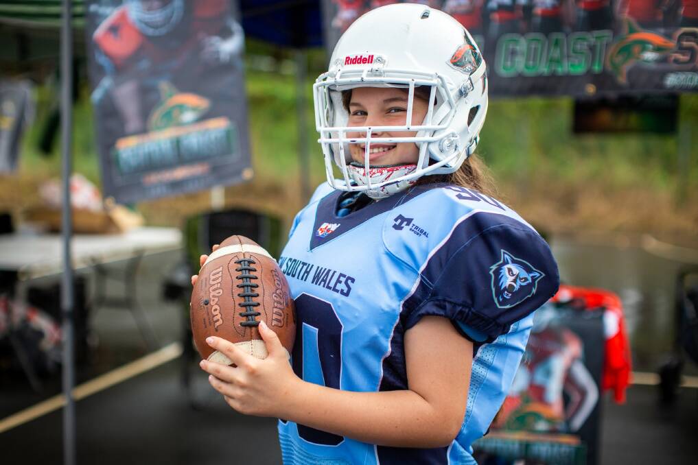 Central Coast Sharks gridiron player Lilly Bartley. Picture supplied