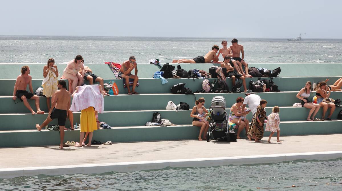 Crowds have flocked to the upgraded Newcastle Ocean Baths this summer. Picture by Simone De Peak