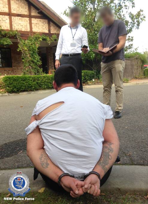Images from the arrest and subsequent searches. Pictures: NSW Police
