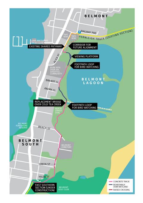 FAST TRACK: Where the track will run. Picture: Lake Macquarie City Council