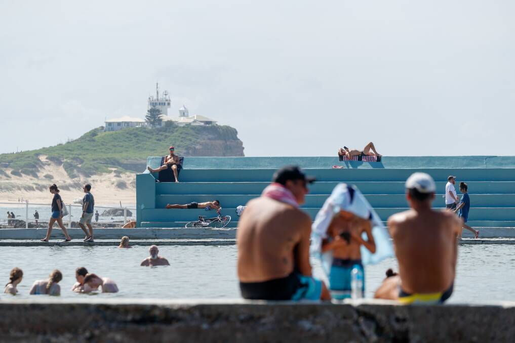 POOL RESOURCES: Swimmers made the most of Easter Monday. Picture: Max Mason-Hubers