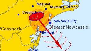 WARNING: The expected trajectory of the storm. 