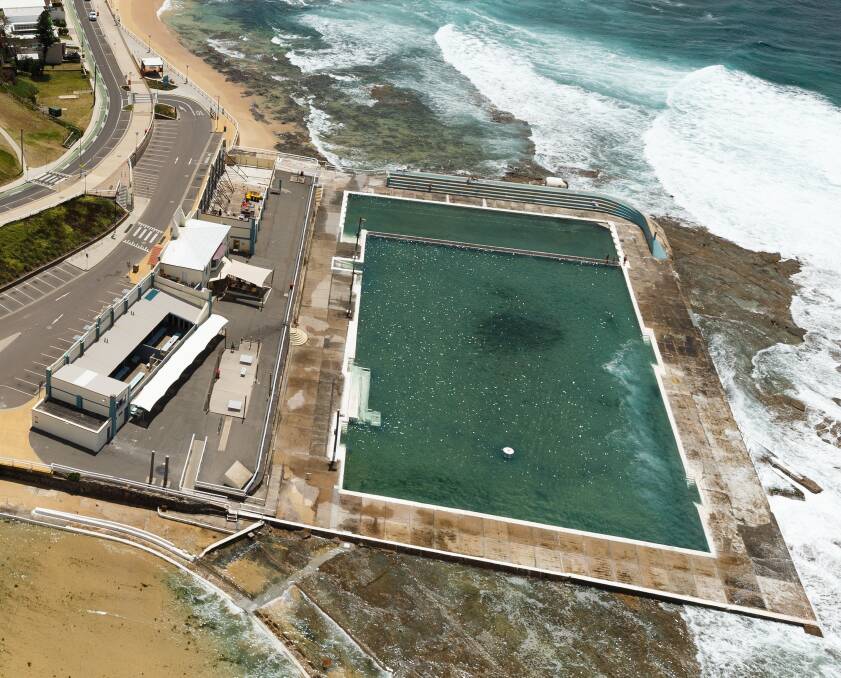 CHANGE THE TIDE: The Newcastle Ocean Baths seen from the air. Reader John O'Brien says the facade requires more attention that it receives. Picture: Max Mason-Hubers