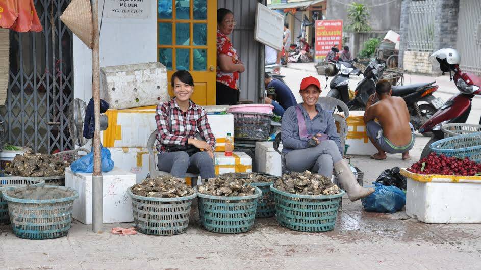 NEW MARKETS: Oysters for sale in Hai Phong. 