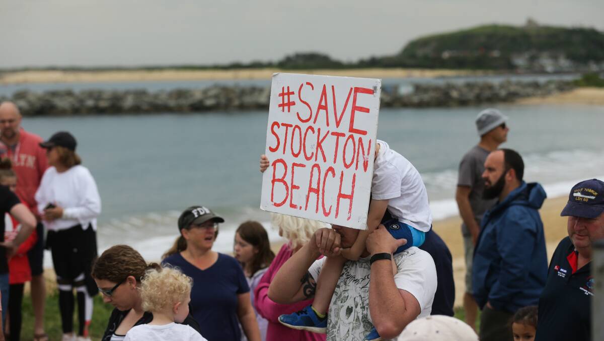Stockton residents at last weekend's rally. Picture: Jonathan Carroll