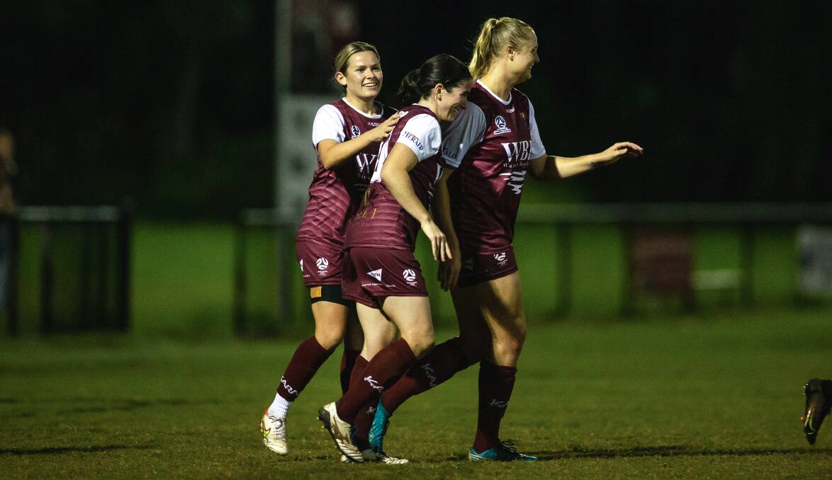 HAVING FUN: Jets captain Cassidy Davis is enjoying a return to Northern NSW Football's top-flight women's competition with Warners Bay this year. Picture: Marina Neil
