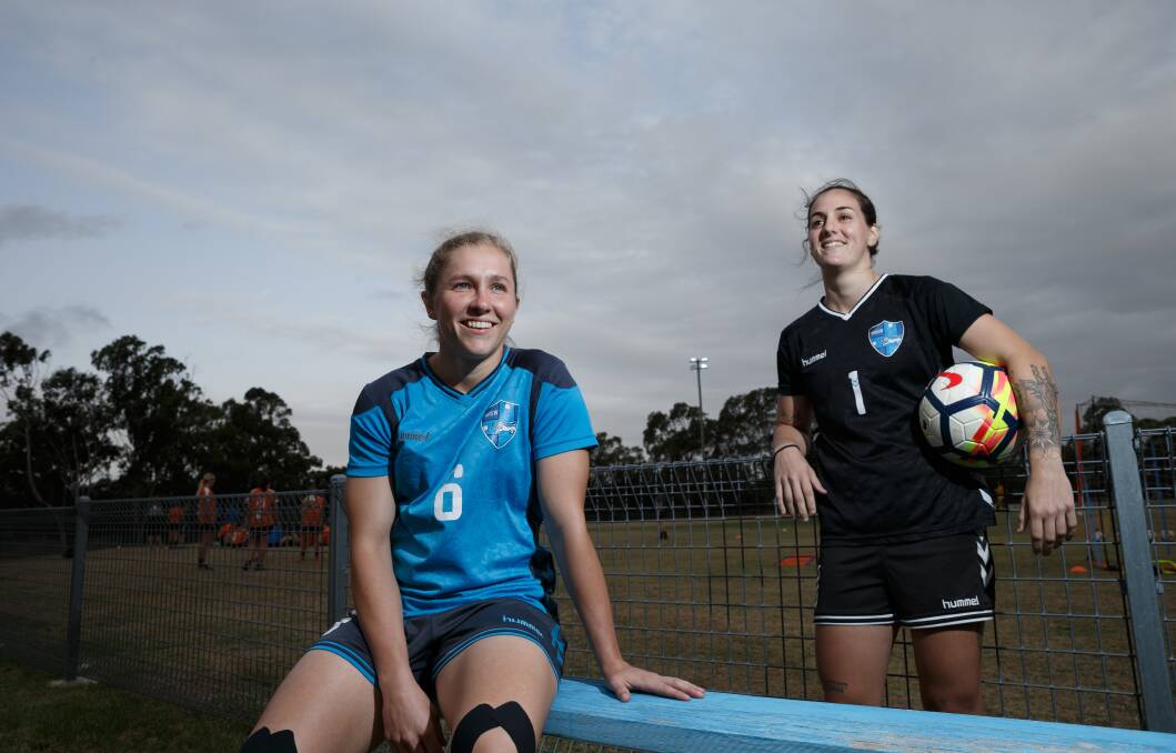 BACK: Championship-winning players Sophie Jones, left, and Imogene Tomasone have returned to play in Herald Women's Premier League. Picture: Max Mason-Hubers