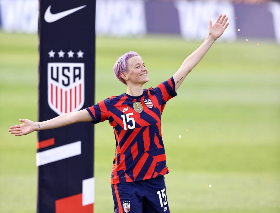 OUT: United States superstar Megan Rapinoe will not play in the two-match series with the Matildas in Australia this month. Picture: Getty Images