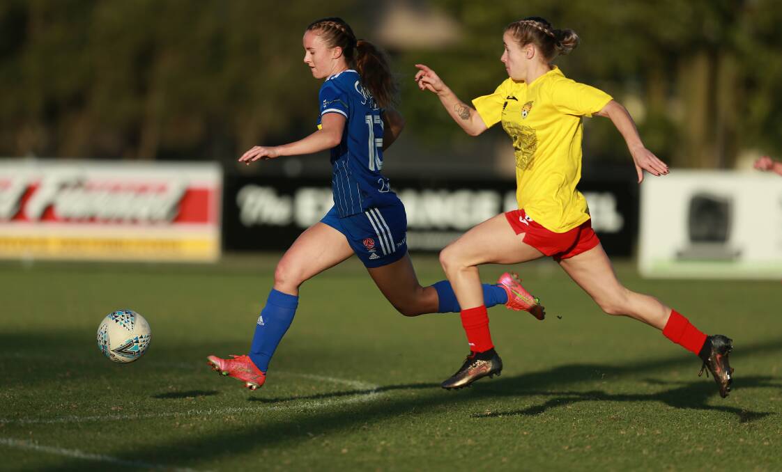 NOSE IN FRONT: Newcastle Olympic hold a two-point advantage over Broadmeadow Magic in the race for the Newcastle Herald Women's Premier League premiership at the season's midpoint. Marina Neil