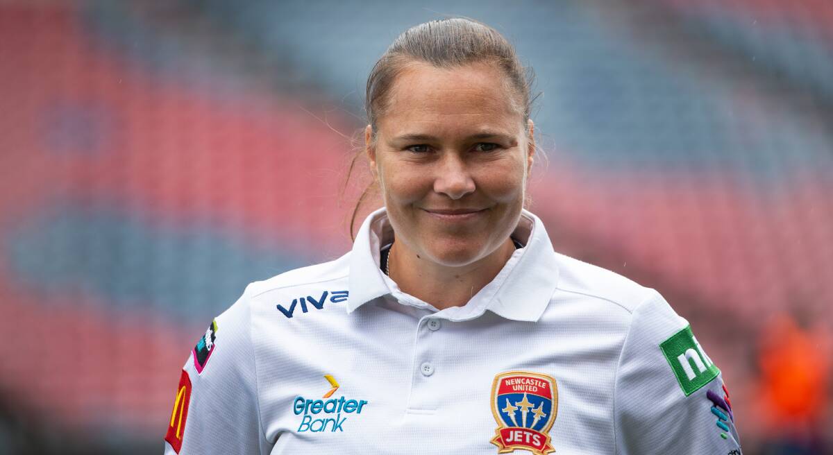 PAVING THE WAY: Newcastle's first female W-League coach Ash Wilson was unveiled to Jets members at McDonald Jones Stadium in December. Picture: Marina Neil