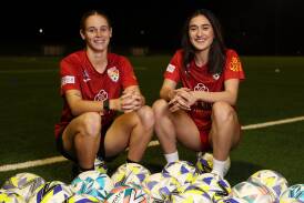 Brisbane Roar forward Ash Brodigan, left, and Lilly-Jane Babic will form a lethal attacking combination for Broadmeadow. Picture by Peter Lorimer
