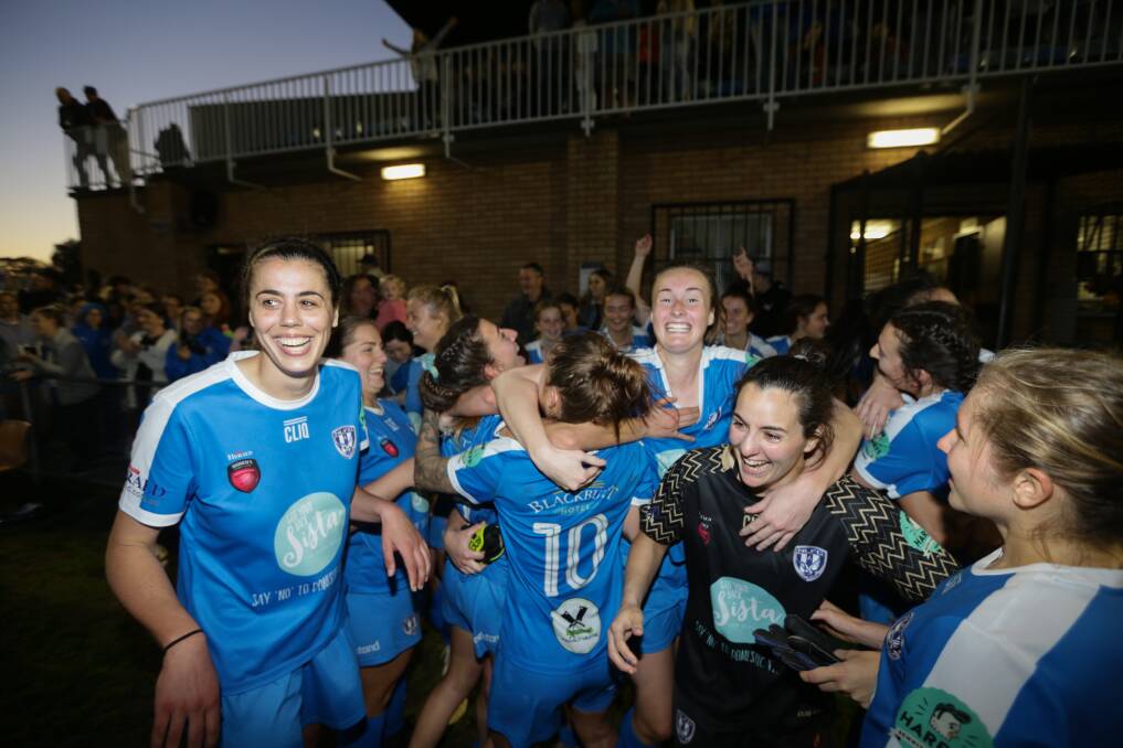 SUCCESS: Stacey Day, left, and Georgia Amess (No.10) were part of New Lambton's minor premiership and championship-winning side last year but have left to join Newcastle Olympic. Picture: Jonathan Carroll