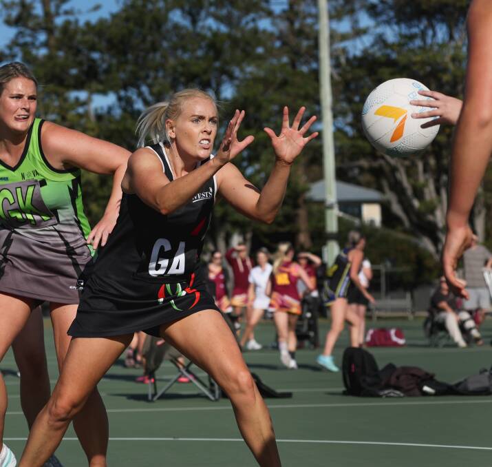West Leagues Balance goal attack and club captain Emma Prince will be one of the most experienced players on court for the Newcastle championship netball grand final on Saturday. Picture by Marina Neil