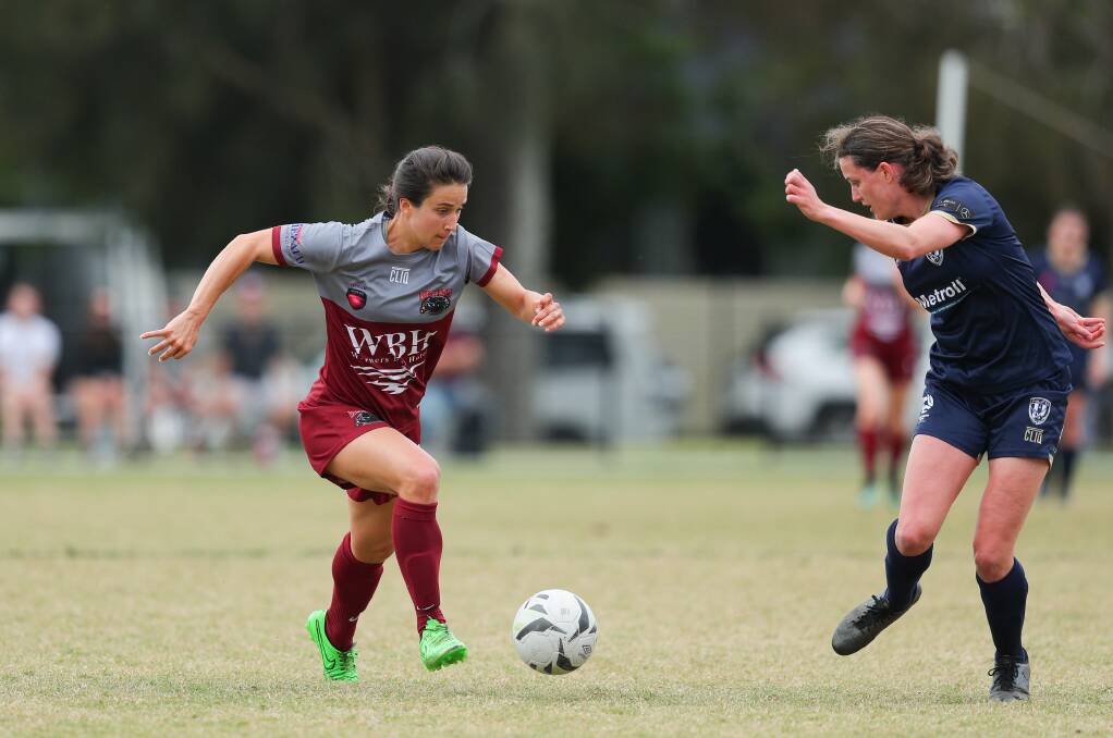 Herald Women's Premier League action between Warners Bay and New Lambton at John Street Oval on Sunday. Pictures by Max Mason-Hubers